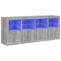 Credenza con Luci LED Grigio Sonoma 163x37x67 cm