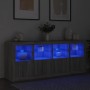 Credenza con Luci LED Grigio Sonoma 163x37x67 cm