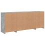 Credenza con Luci LED Grigio Cemento 163x37x67 cm