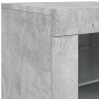 Credenza con Luci LED Grigio Cemento 163x37x67 cm