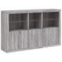 Credenza con Luci LED Grigio Sonoma 162x37x100 cm