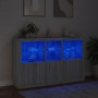 Credenza con Luci LED Grigio Sonoma 162x37x100 cm