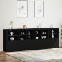 Credenza con Luci LED Nera 283x37x100 cm