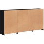 Credenza con Luci LED Nera 202x37x100 cm