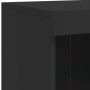 Credenza con Luci LED Nera 202x37x100 cm