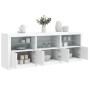 Credenza con Luci LED Bianca 181,5x37x67 cm