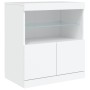 Credenza con Luci LED Bianca 181,5x37x67 cm