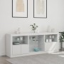 Credenza con Luci LED Bianca 181,5x37x67 cm