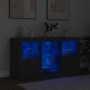 Credenza con Luci LED Nera 123x37x67 cm