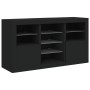 Credenza con Luci LED Nera 123x37x67 cm