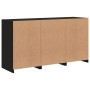 Credenza con Luci LED Nera 123x37x67 cm