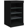 Credenza con Luci LED Nera 123x37x67 cm