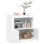 Credenza con Luci LED Bianca 60,5x37x67 cm