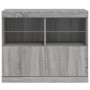 Credenza con Luci LED Grigio Sonoma 81x37x67 cm