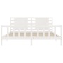 Giroletto con Testiera Bianco 200x200 cm in Legno Massello