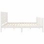 Giroletto con Testiera Bianco 200x200 cm in Legno Massello