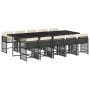Set da Pranzo da Giardino 11 pz con Cuscini in Polyrattan Nero