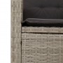 Set Pranzo da Giardino 9pz con Cuscini Grigio Chiaro Polyrattan