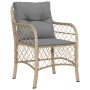 Set Pranzo da Giardino 7 pz con Cuscini Beige Misto Polyrattan