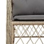 Set Pranzo da Giardino 7 pz con Cuscini Beige Misto Polyrattan