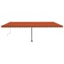 Tenda da Sole Retrattile Manuale LED 600x300 cm Arancio Marrone