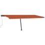 Tenda da Sole Retrattile Manuale LED 600x300 cm Arancio Marrone