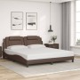 Giroletto con Luci LED Marrone 180x200 cm in Similpelle