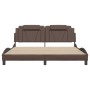 Giroletto con Luci LED Marrone 180x200 cm in Similpelle