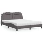 Letto con Materasso Grigio 160x200 cm in Similpelle