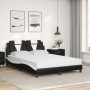 Letto con Materasso Nero e Bianco 140x190 cm in Similpelle