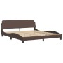 Letto con Materasso Marrone 180x200cm in Similpelle