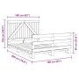 Giroletto con Testiera 160x200 cm in Legno Massello di Pino