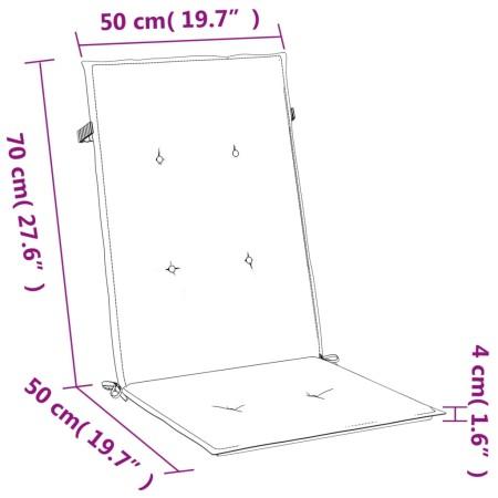 Cuscini Sedia Schiena Alta 2 Antracite Mélange 120x50x4 Tessuto