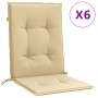 Cuscini Sedia Schiena Bassa 6 pz Beige Mélange 100x50x4 Tessuto