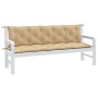 Cuscini Panca Giardino 2pz Beige Mélange 180x50x7 cm Tessuto