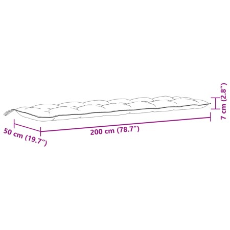 Cuscini Panca Giardino 2pz Antracite Mélange 200x50x7cm Tessuto