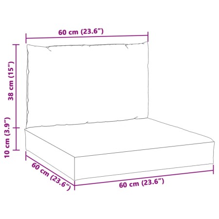 Cuscini per Pallet 2 pz Crema Mélange in Tessuto