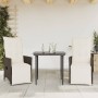 Sedie Reclinabili Giardino 2pz con Cuscini Marrone Polyrattan