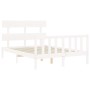 Giroletto con Testiera Bianco 140x200 cm in Legno Massello