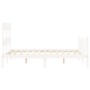 Giroletto con Testiera Bianco 140x200 cm in Legno Massello