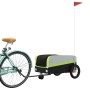 Rimorchio da Bici Nero e Verde 30 kg in Ferro