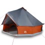 Tenda Familiare Tipi 8 Persone Grigia e Arancione Impermeabile