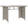 Tavolo Giardino Piano Vetro Grigio Chiaro 110x68x70 Polyrattan