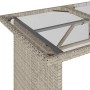 Tavolo Giardino Piano Vetro Grigio Chiaro 110x68x70 Polyrattan