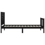 Giroletto con Testiera Nero 90x200 cm in Legno Massello