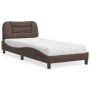 Letto con Materasso Marrone 90x190 cm in Similpelle