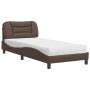 Letto con Materasso Marrone 90x190 cm in Similpelle