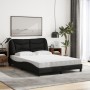 Letto con Materasso Nero 120x200 cm in Tessuto