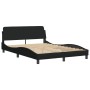 Letto con Materasso Nero 120x200 cm in Tessuto