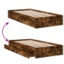 Giroletto con Cassetti Rovere Fumo 75x190 cm Legno Multistrato